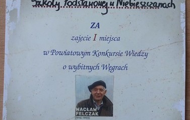 I miejsce SP Niebieszczany w Powiatowym Konkursie Wiedzy o wybitnych Węgrach 8