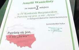 Amelia Wanielista uczennica SP w Pisarowcach zajęła I miejsce w konkursie kuratoryjnym pn."Patriotą się jest, a nie bywa" 3