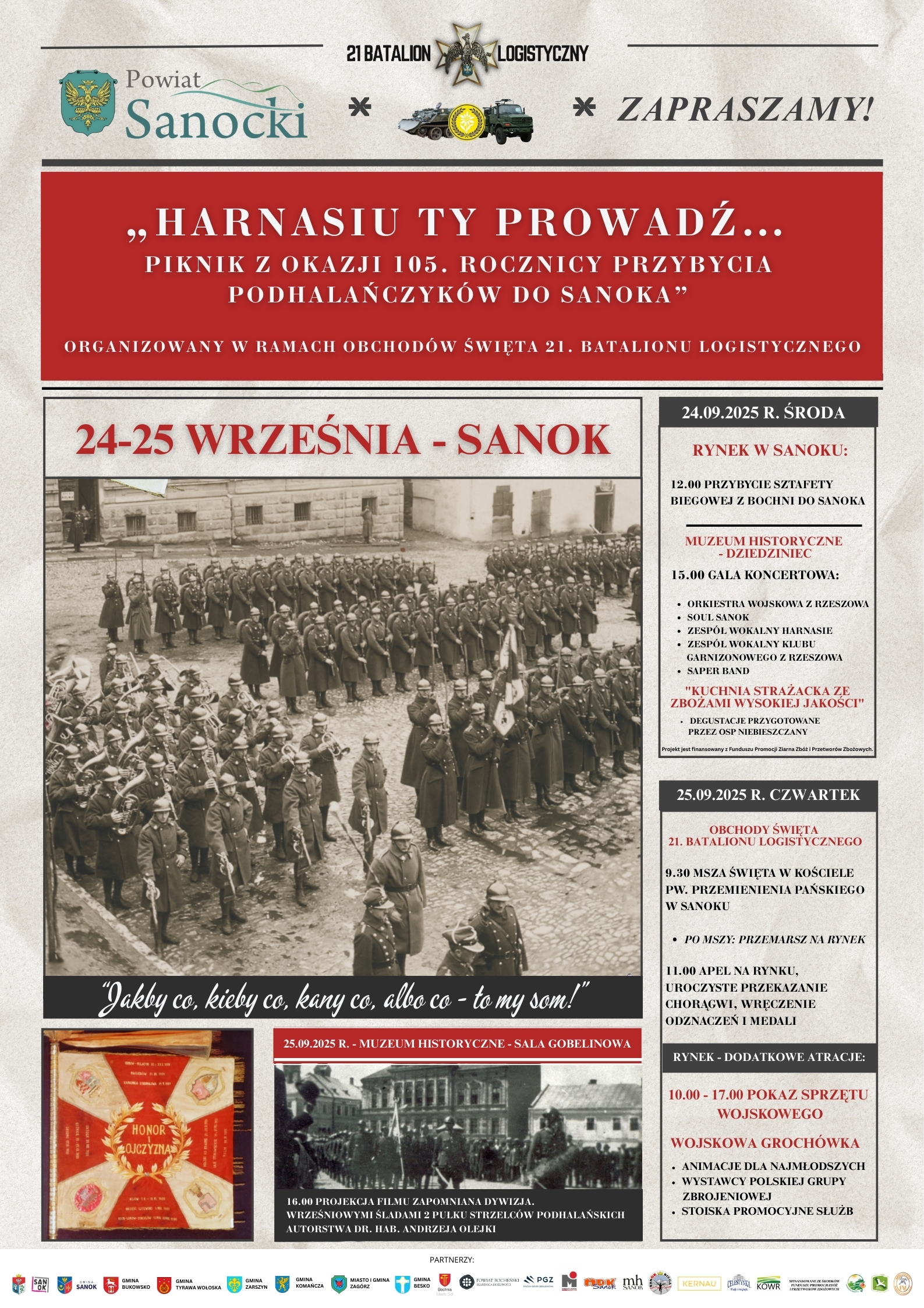plakat obchody święta 21 batalionu logistycznego 