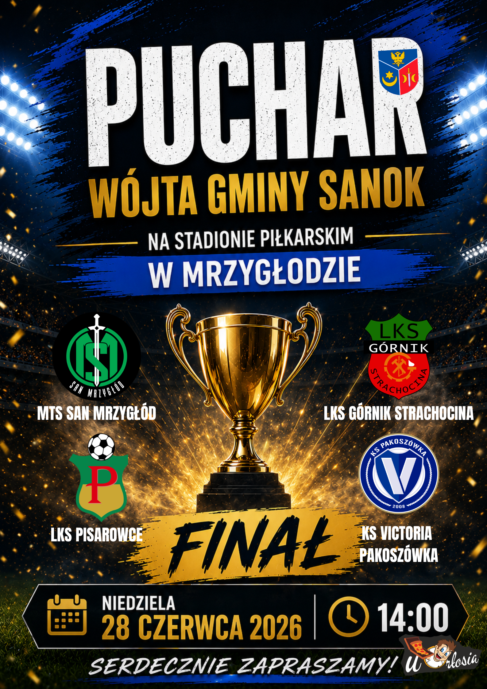plakat finał Pucharu W&oacute;jta Gminy Sanok drużyn piłkarskich 2026