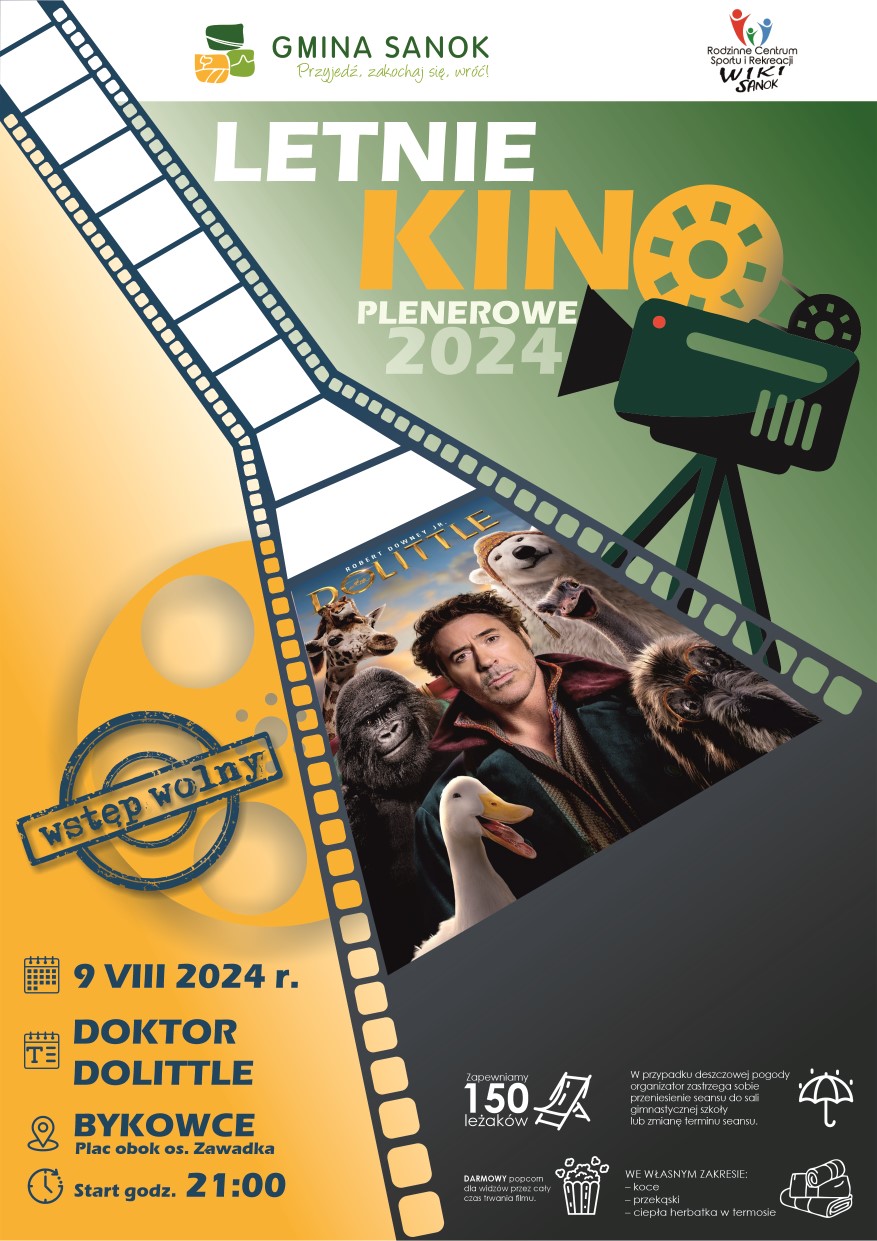plakat kino plenerowe w&nbsp;Bykowcach