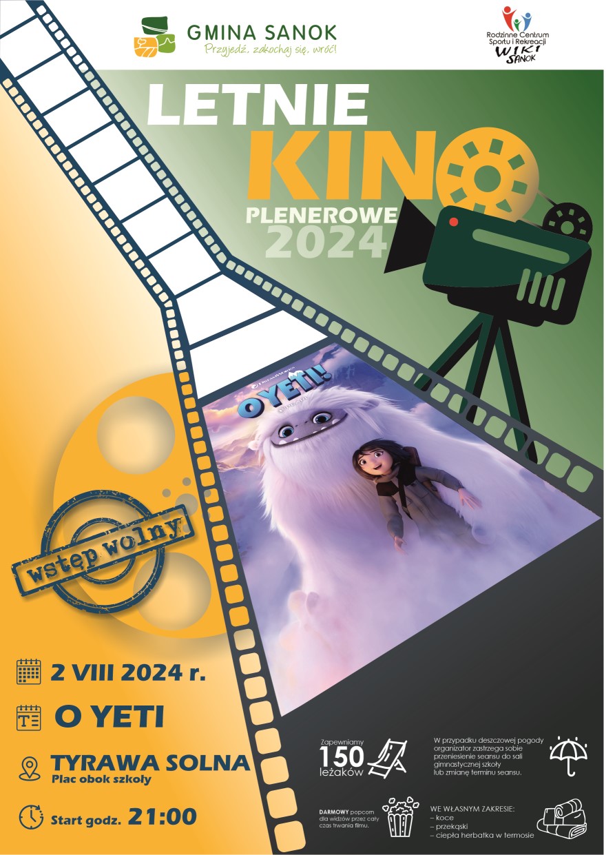 plakat kino plenerowe Tyrawa Solna
