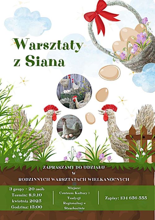 plakat gminny ośrodek kultury w sanoku- warsztaty z siana