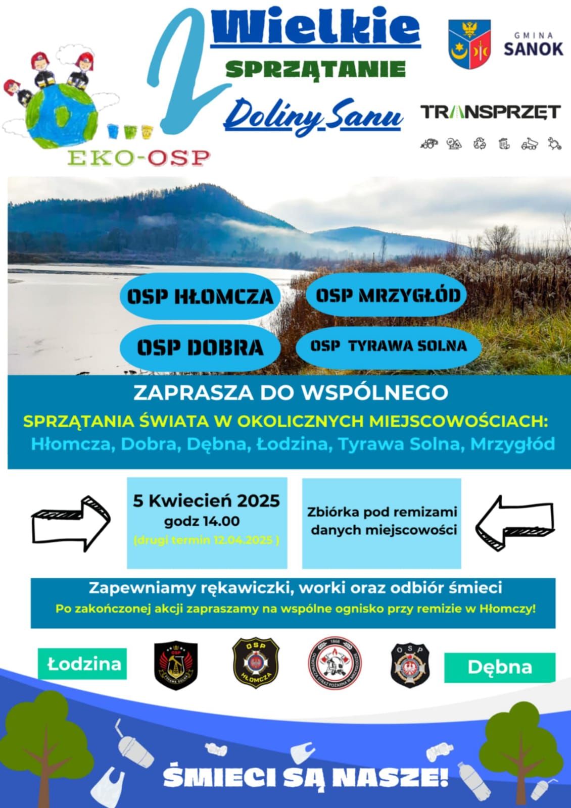 plakat akcja sprzątanie doliny sanu 5 kwietnia 2025