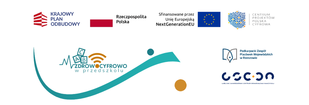 logotypy projektu zdrowo cyfrowo w&nbsp;przedszkolu
