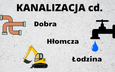 Zdjęcie do Kontynuacja budowy sieci kanalizacji sanitarnej w miejscowościach Hłomcza, Łodzina i Dobra