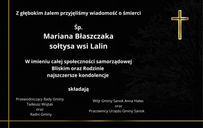 Zdjęcie do Kondolencje z powodu śmierci Mariana Błaszczaka - sołysa wsi Lalin