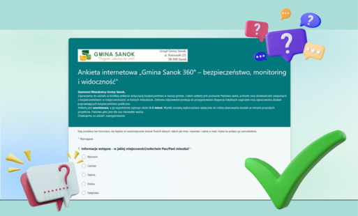 Zdjęcie do Ankieta internetowa &bdquo;Gmina Sanok 360&deg; &ndash; bezpieczeństwo, monitoring i widoczność
