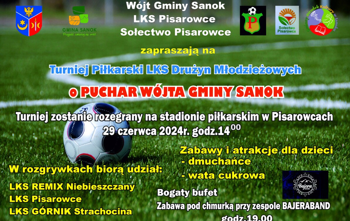 Zdjęcie do Zapraszamy na Turniej Piłkarski LKS Drużyn Młodzieżowych o "Puchar W&oacute;jta Gminy Sanok 2024"