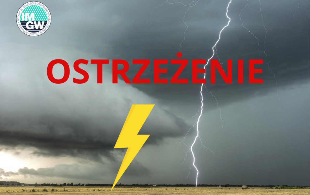 Zdjęcie do Ostrzeżenie INGW-PIB! Intensywne burze z gradem i ulewny deszcz