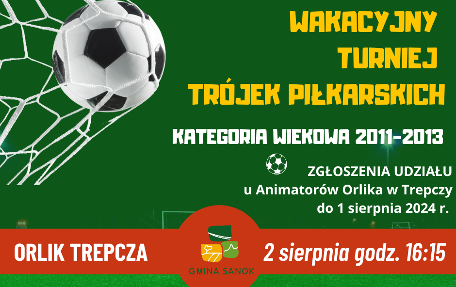 Zdjęcie do Zapraszamy do udziału! Wakacyjny Turniej Tr&oacute;jek Piłkarskich 2024 - dla rocznik&oacute;w 2011-2013