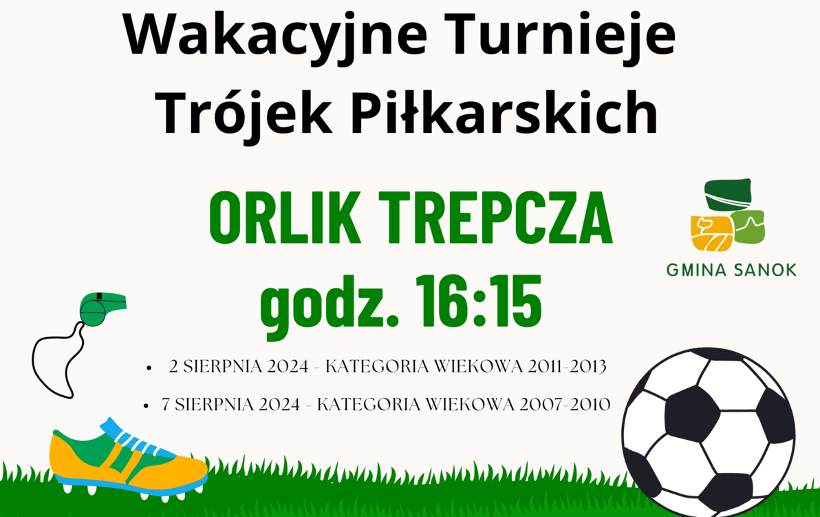 Zdjęcie do Zapraszamy na Wakacyjne Turnieje Tr&oacute;jek Piłkarskich na orliku w Trepczy