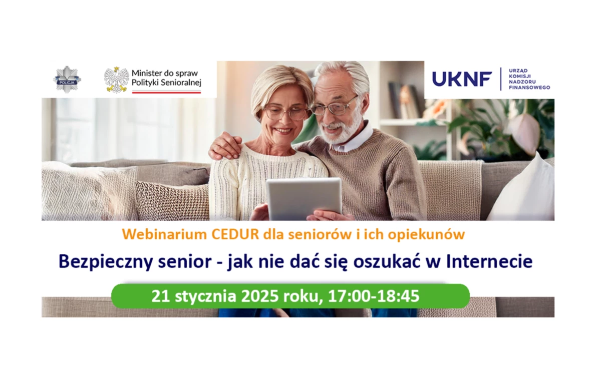 Zdjęcie do Zaproszenie na webinarium &bdquo;Bezpieczny senior - jak nie dać się oszukać w Internecie&rdquo;