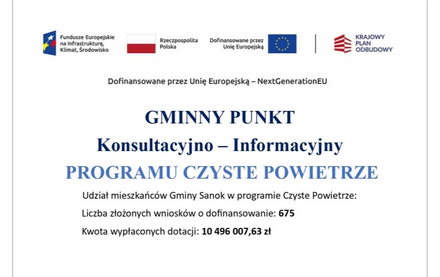 Zdjęcie do Gminny Punkt Konsultacyjno &ndash; Informacyjny&nbsp;PROGRAMU CZYSTE POWIETRZE w liczbach