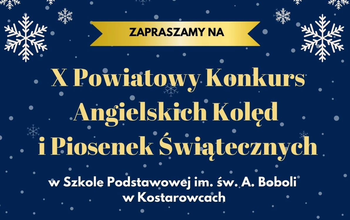 Zdjęcie do Zapraszamy dzieci i młodzież do udziału w X edycji Powiatowego Konkursu Angielskich Kolęd i Piosenek Świątecznych