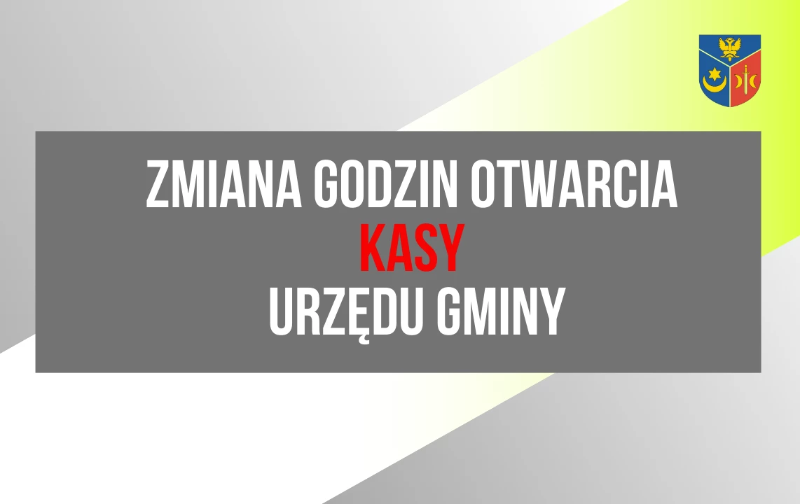 Zdjęcie do UWAGA! Zmiana godzin otwarcia kasy w Urzędzie Gminy