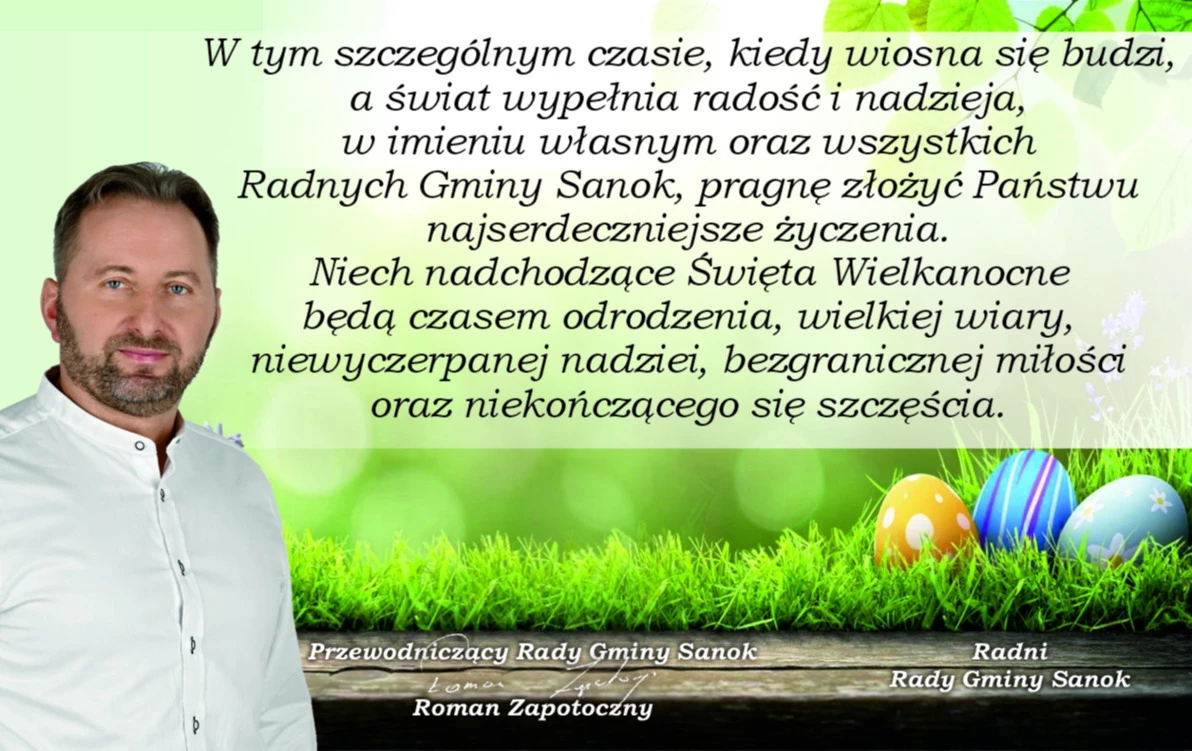 Zdjęcie do Życzenia Przewodniczącego i Radnych Gminy Sanok z okazji Świąt Wielkanocnych