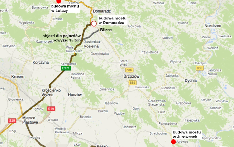 Zdjęcie do Uwaga! Planowane zamknięcie drogi wojew&oacute;dzkiej nr 886 w Domaradzu 