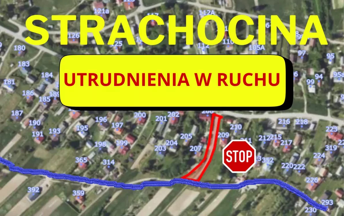 Zdjęcie do Uwaga Strachocina! Utrudnienia w ruchu