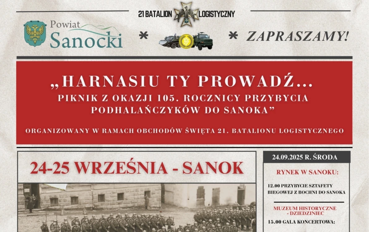 Zdjęcie do Obchody Święta 21. batalionu logistycznego. Piknik z okazji 105. rocznicy przybycia Podhalańczyk&oacute;w do Sanoka