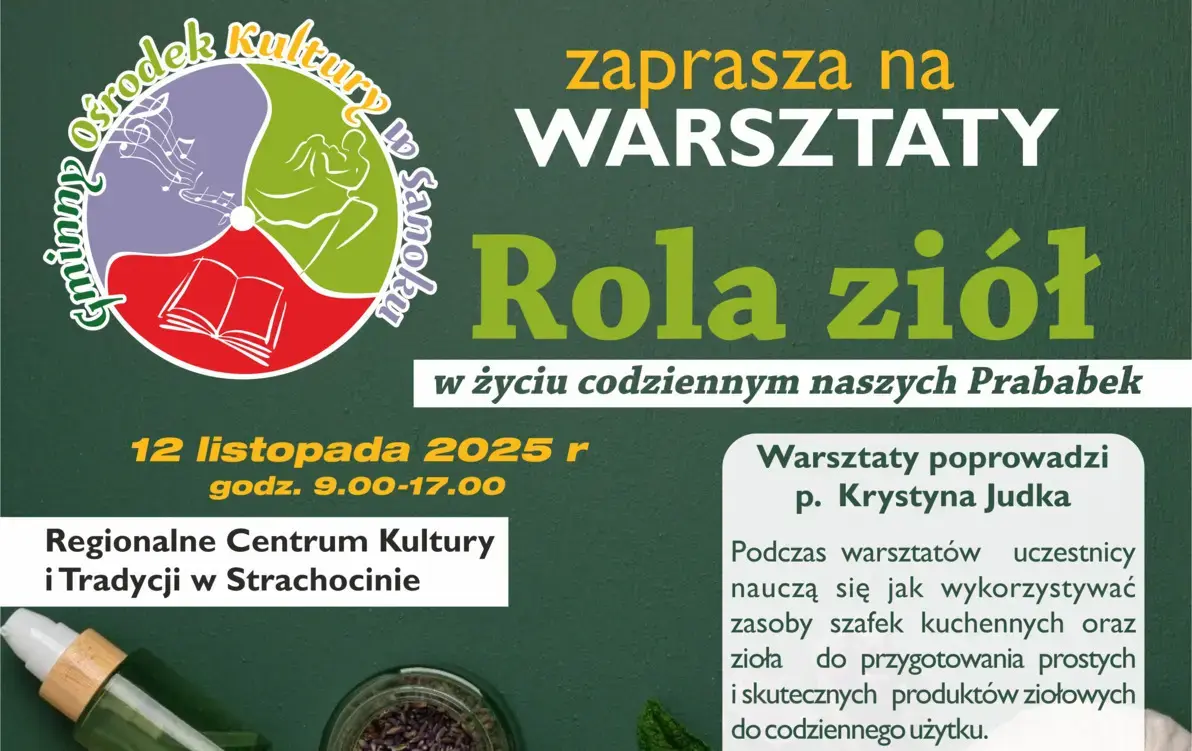 Zdjęcie do Gminny Ośrodek Kultury zaprasza na warsztaty "Rola zi&oacute;ł w życiu naszych Prababek"