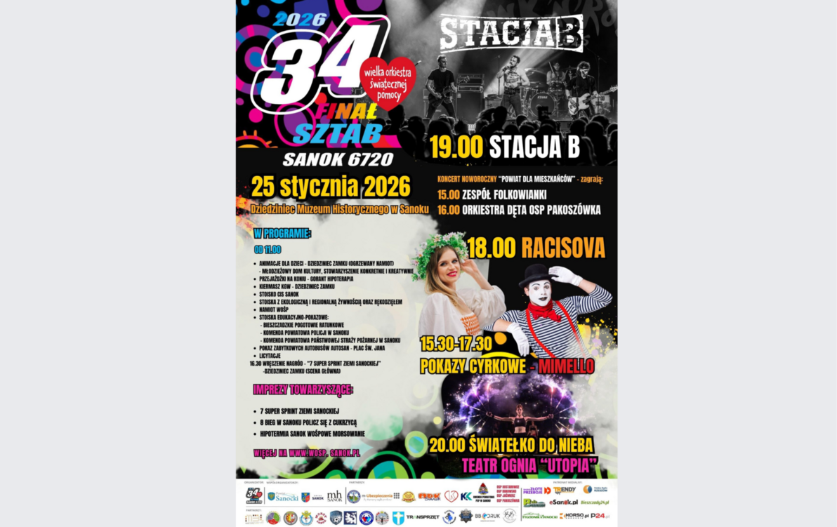 Gramy i pomagamy razem z WOŚP! WIELKI FINAŁ oraz akcja 'Oddaj z nami krew na WOŚP' – zbiórka krwi w Sanoku