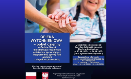 Nabór wniosków w ramach programu "Opieka wytchnieniowa- pobyt dzienny" EDYCJA 2026