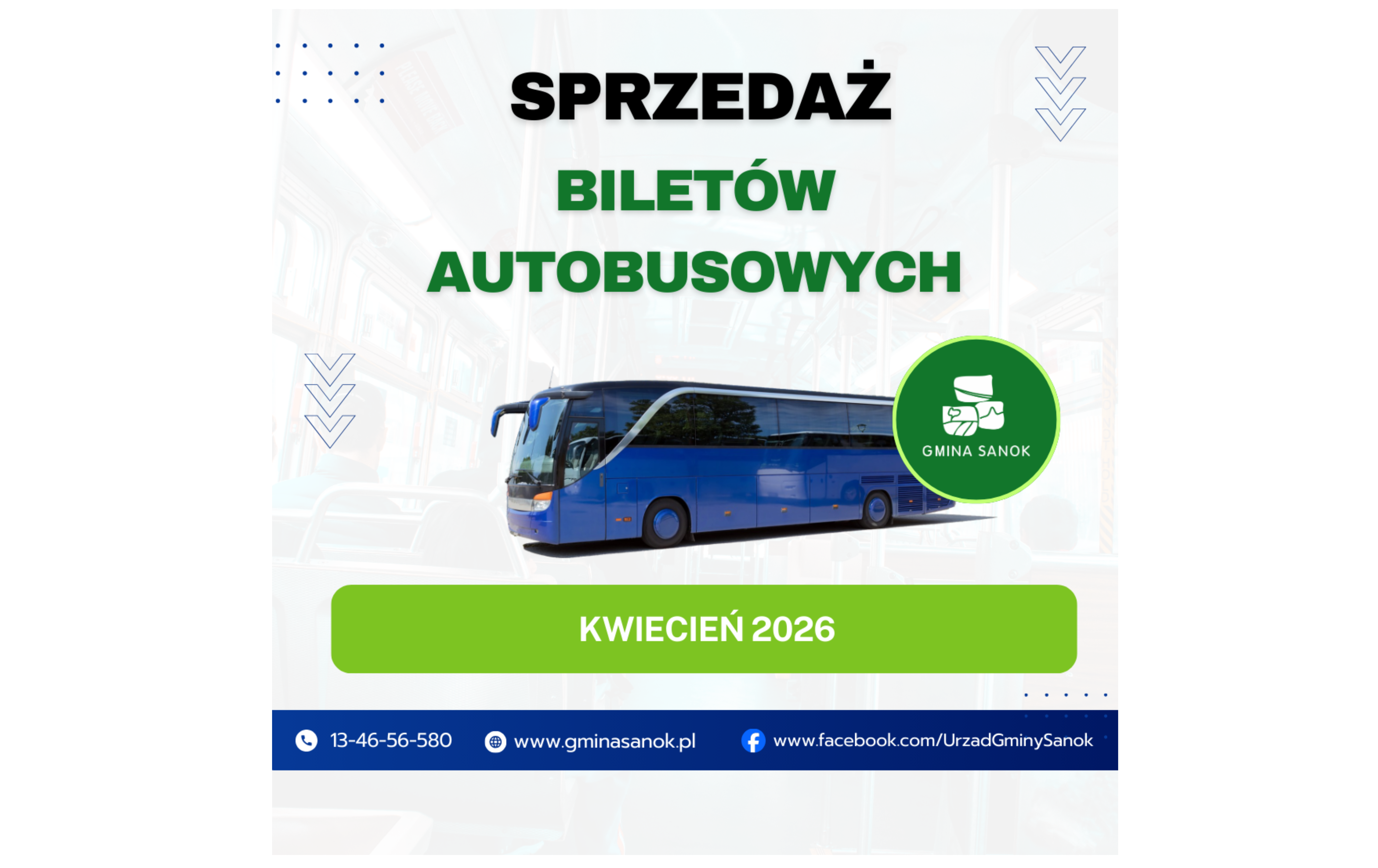 Zdjęcie do Sprzedaż bilet&oacute;w miesięcznych przewoźnika SANTUR Sp. z o.o. na KWIECIEŃ 2026 r.