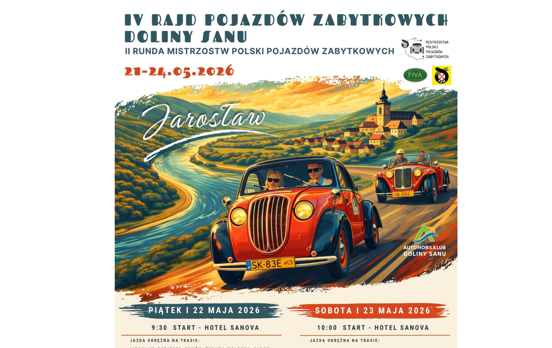 Zdjęcie do IV Jarosławski Rajd Pojazd&oacute;w Zabytkowych Doliny Sanu &ndash; II Runda Mistrzostw Polski Pojazd&oacute;w Zabytkowych