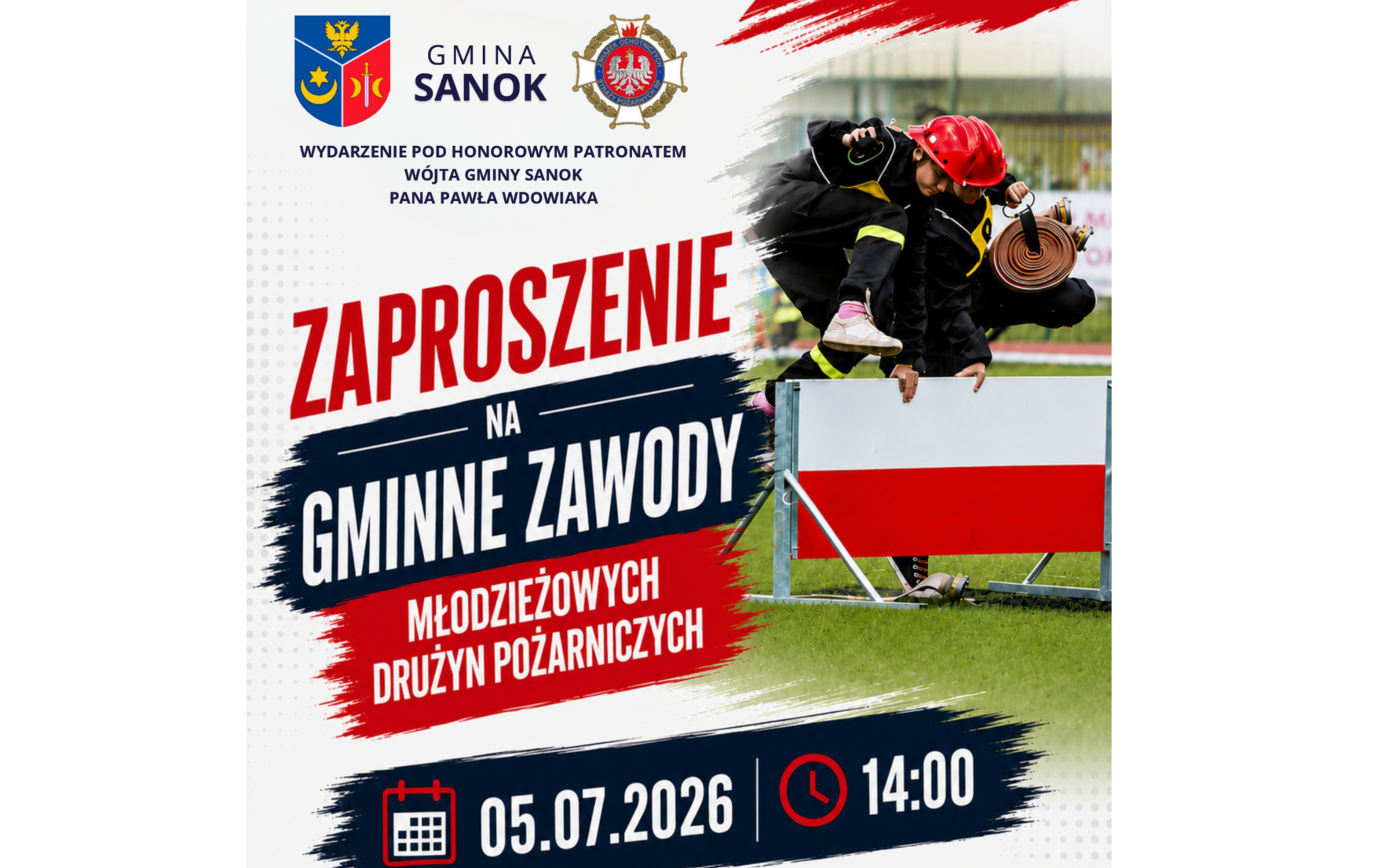 Zdjęcie do Zapraszamy na Gminne Zawody Młodzieżowych Drużyn Pożarniczych 2026. Prawdziwe emocje, zdrowa rywalizacja i strażacka pasja w najlepszym wydaniu!